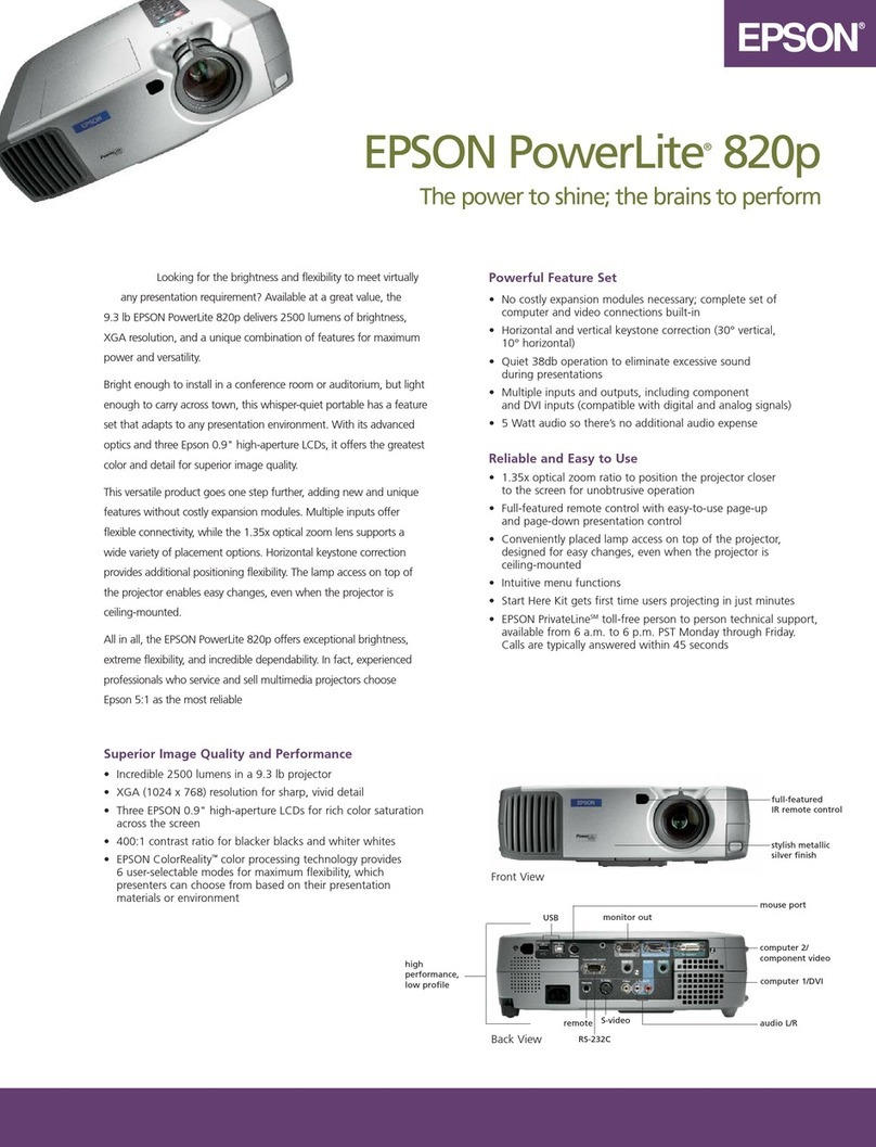Epson PowerLite 820p brochure