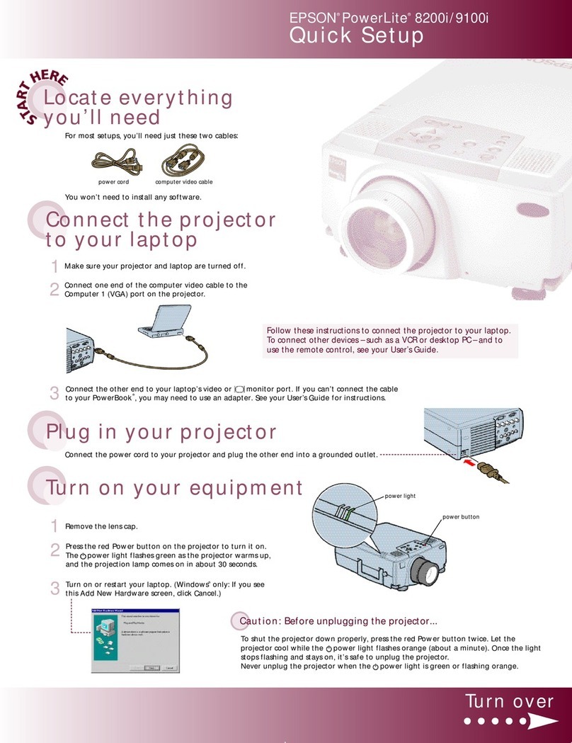 Epson PowerLite 8200i Specification sheet