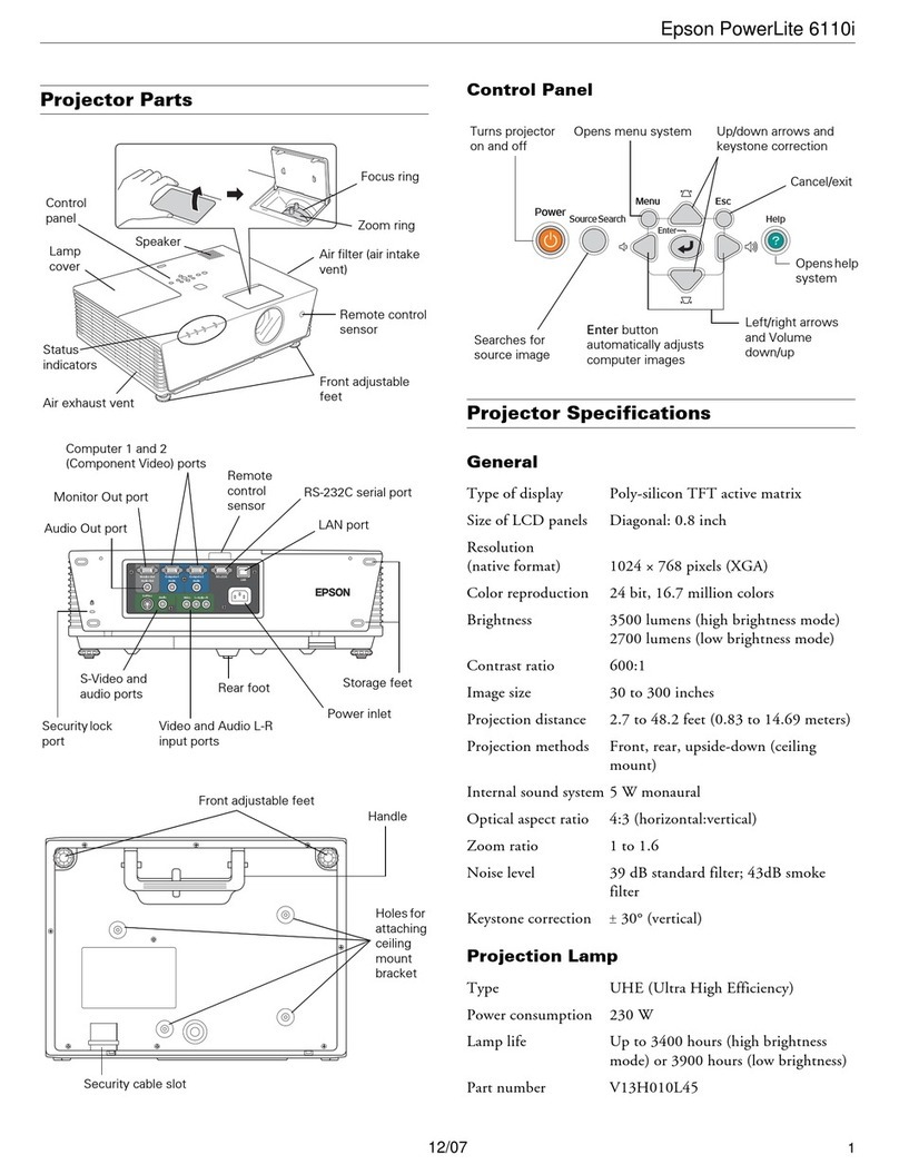Epson 6110i - PowerLite XGA LCD Projector User manual
