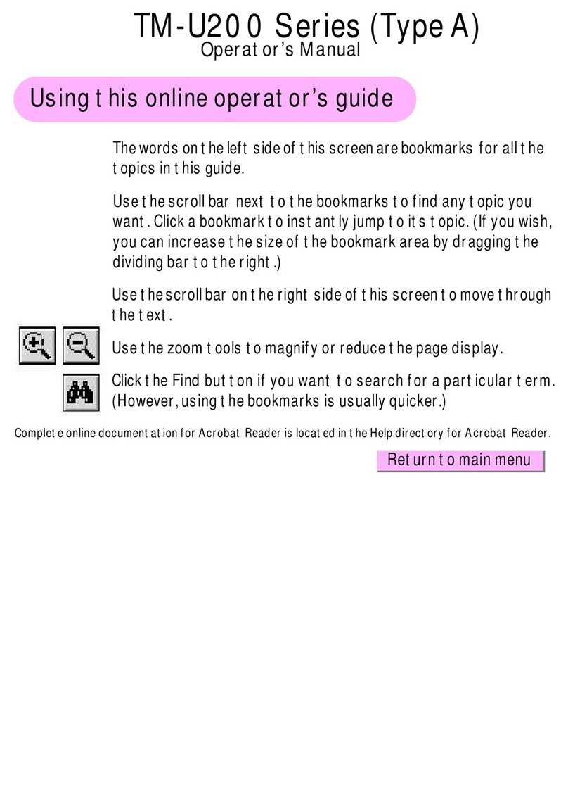 Epson U200 - TM B/W Dot-matrix Printer User manual