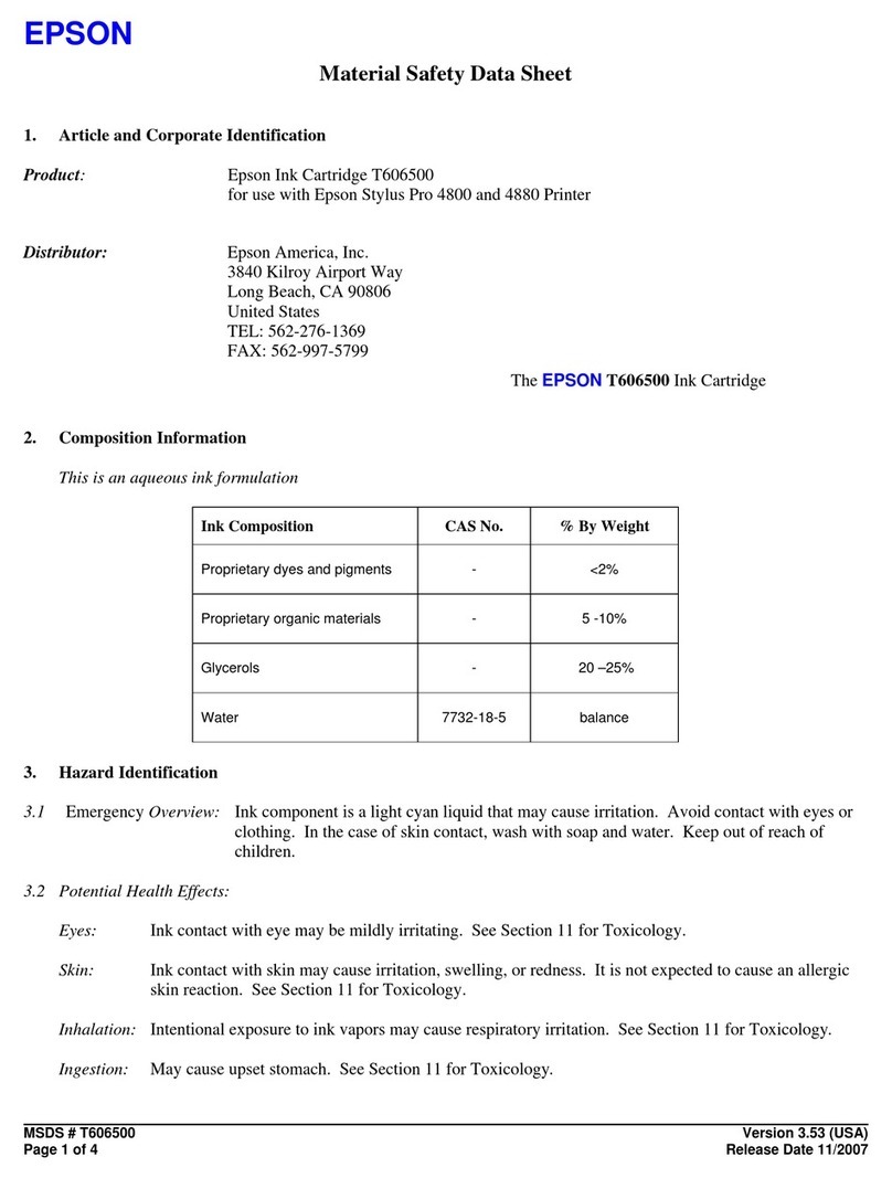 Epson T606500 Operating and maintenance instructions
