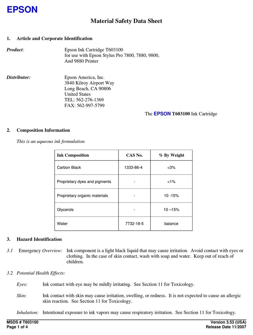Epson T603100 Operating and maintenance instructions