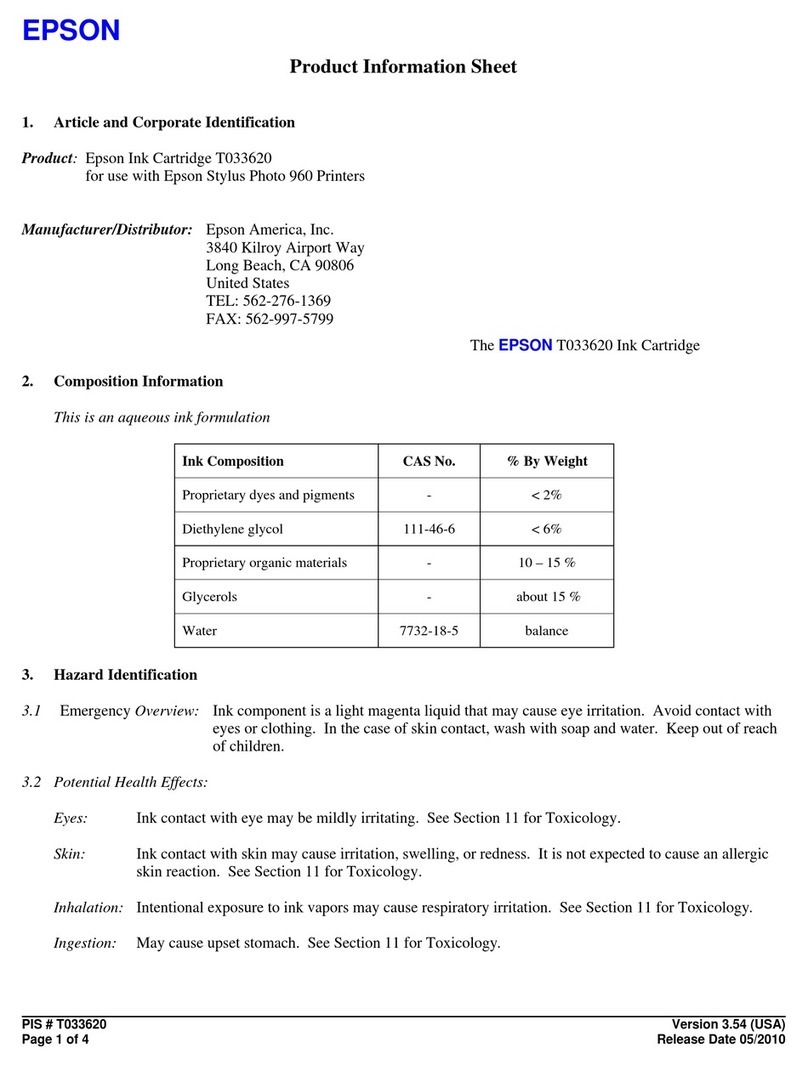 Epson T033620 Product information sheet