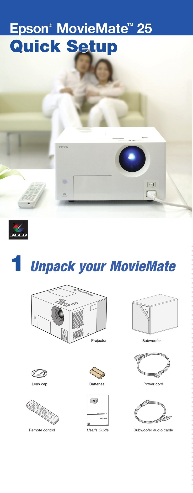 Epson MovieMate 25 Specification sheet