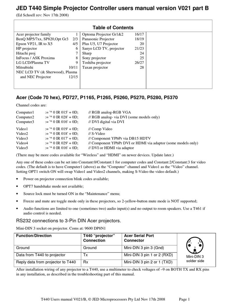 JED JED T440 user manual