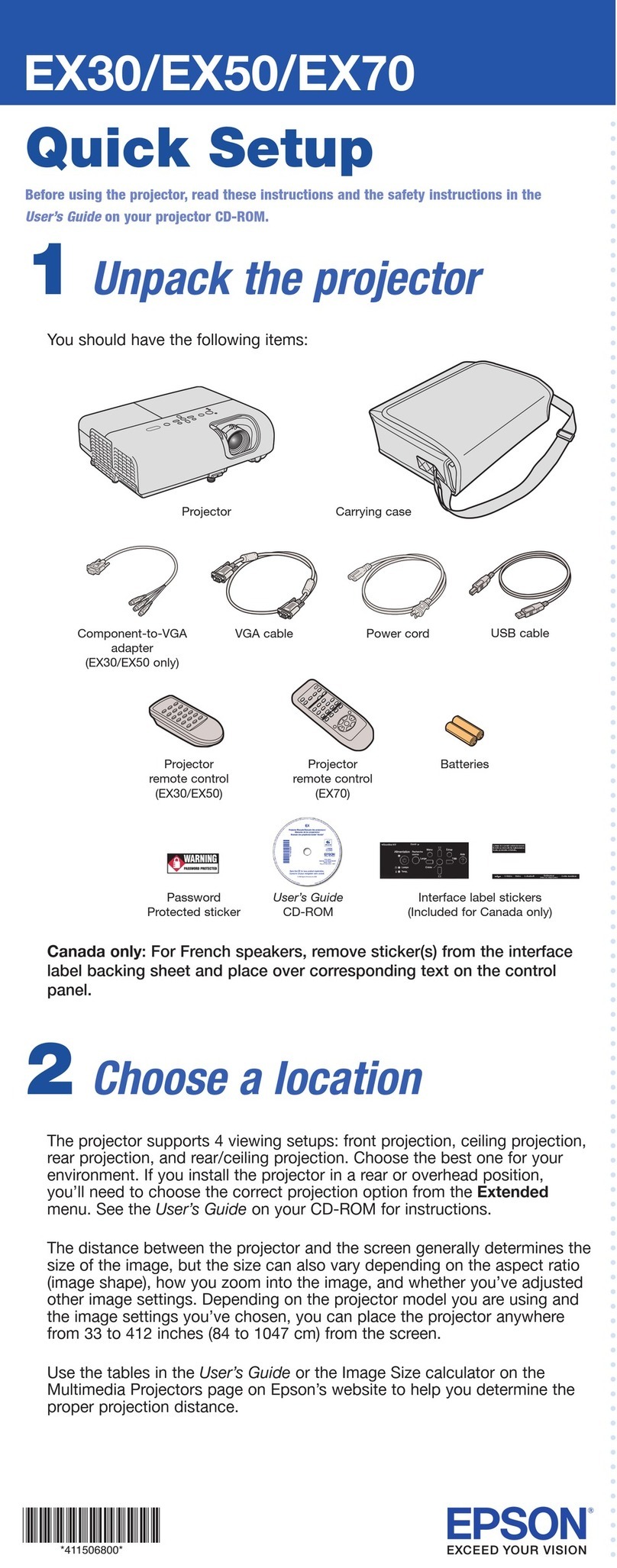 Epson EX50 Specification sheet