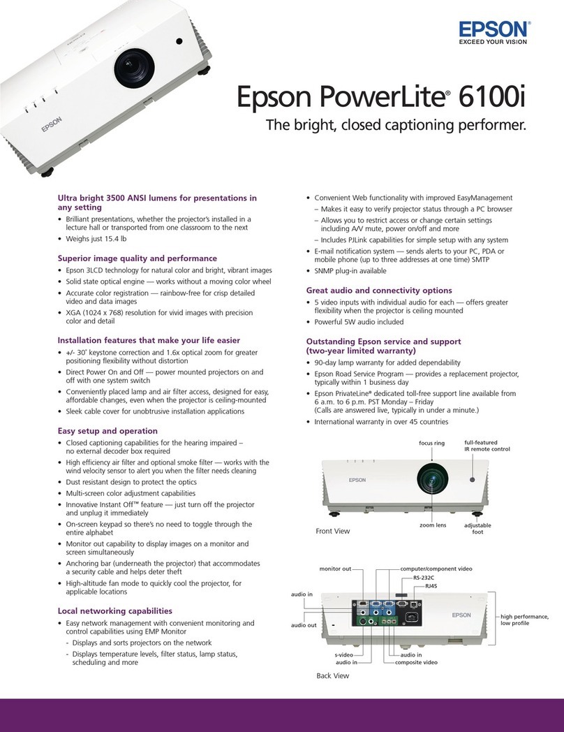 Epson 6100i - PowerLite XGA LCD Projector User manual