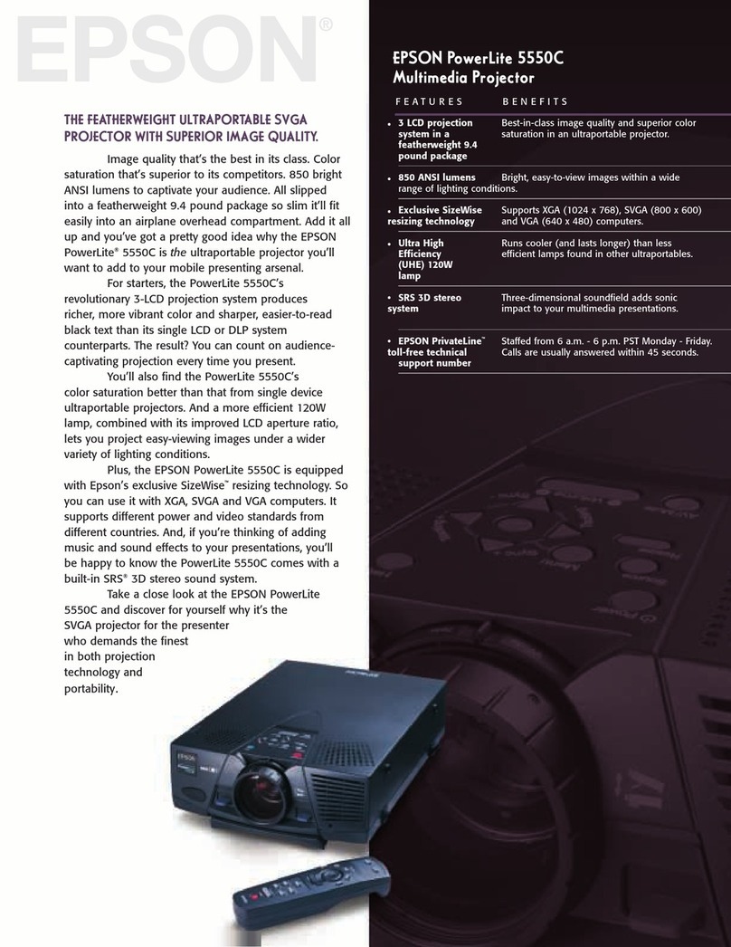 Epson 5550C - PowerLite SVGA LCD Projector User manual
