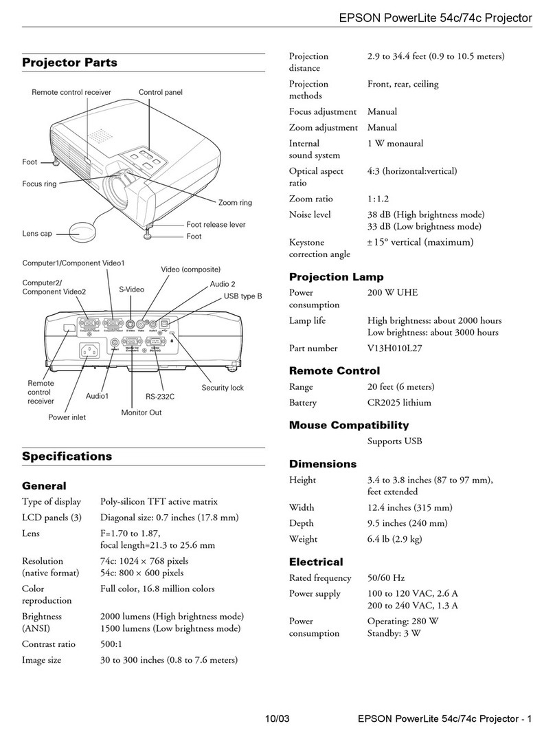 Epson PowerLite 54c User manual