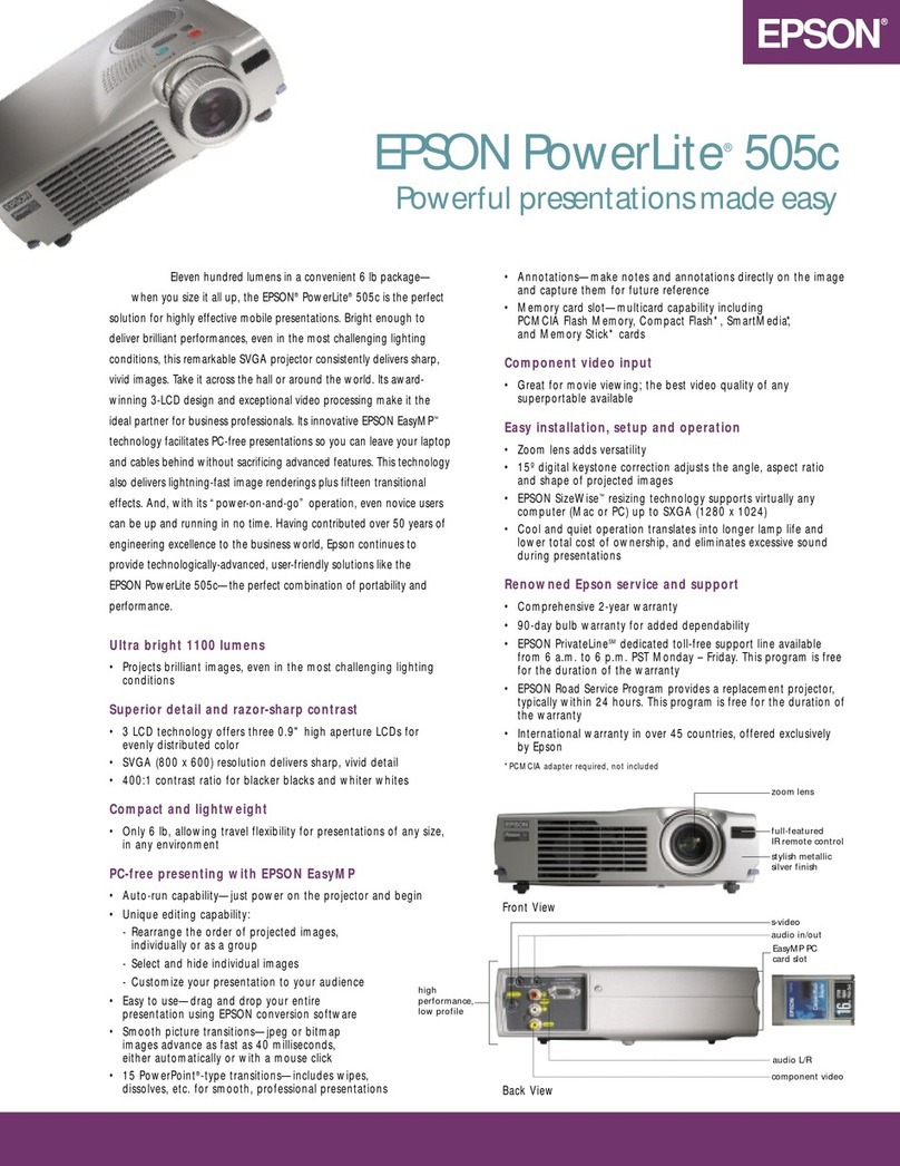 Epson PowerLite 505c User manual