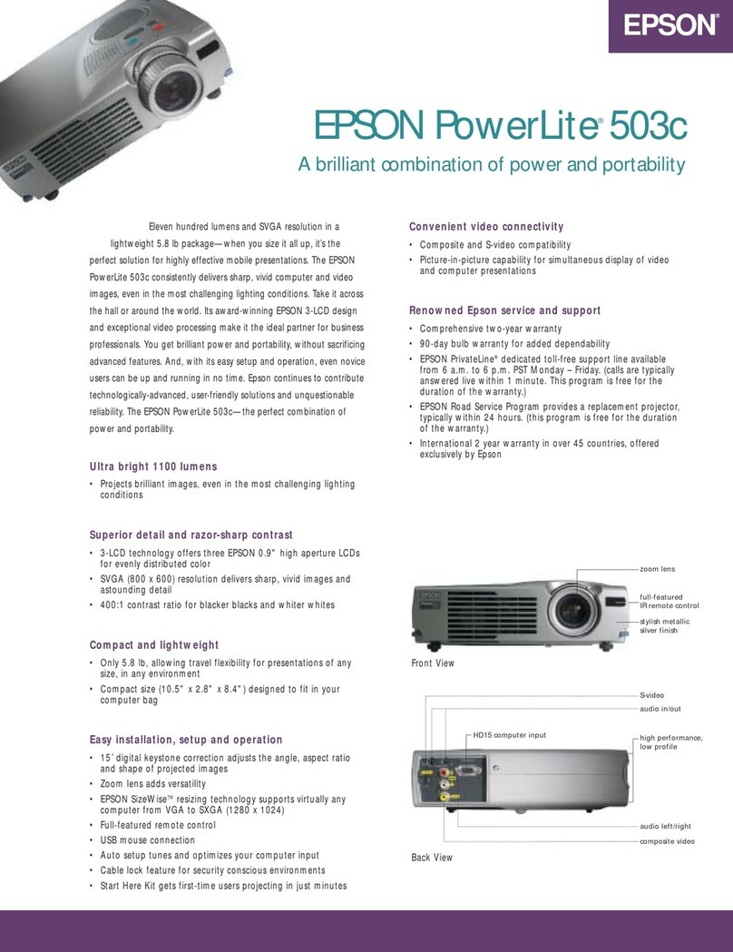 Epson PowerLite 503c User manual