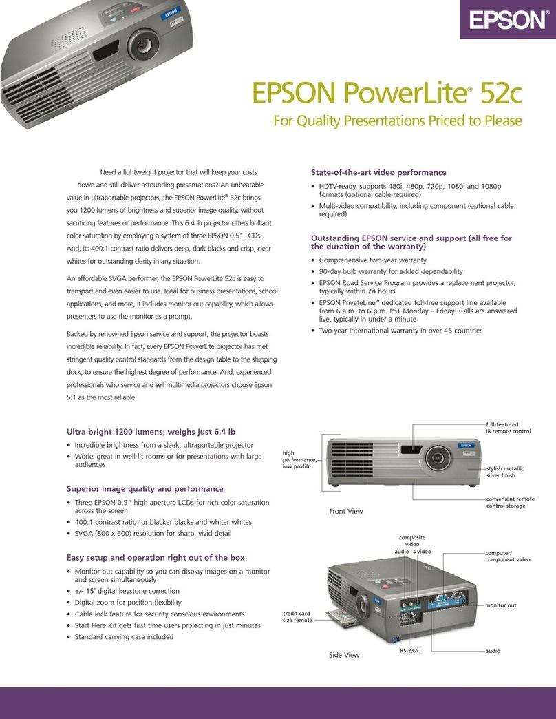 Epson PowerLite 52c User manual