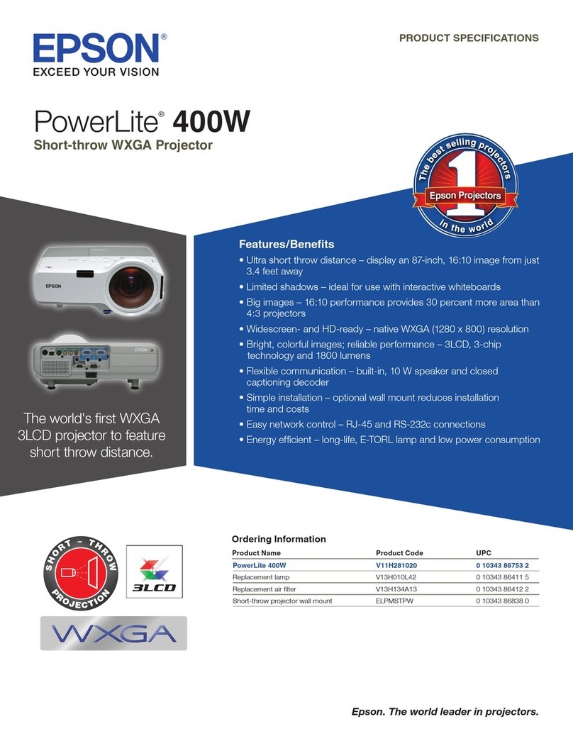 Epson PowerLite 400W Installation instructions