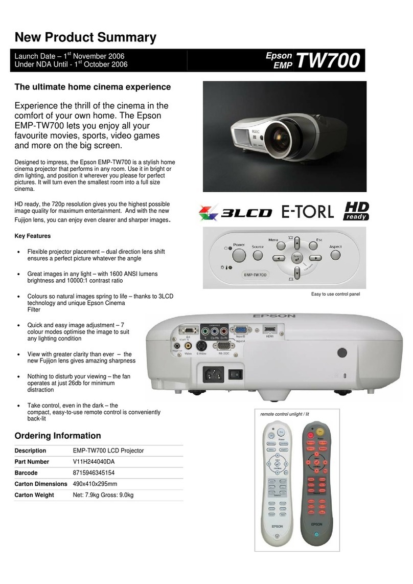 Epson dreamio EMP-TW700 User manual