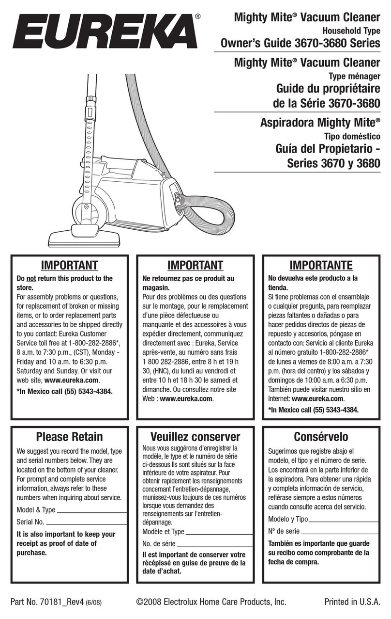 Eureka 3670 Series owner's guide