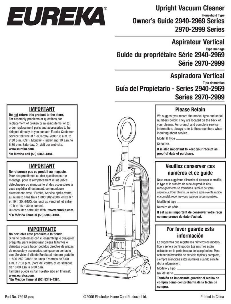 Eureka 2969  Series User manual