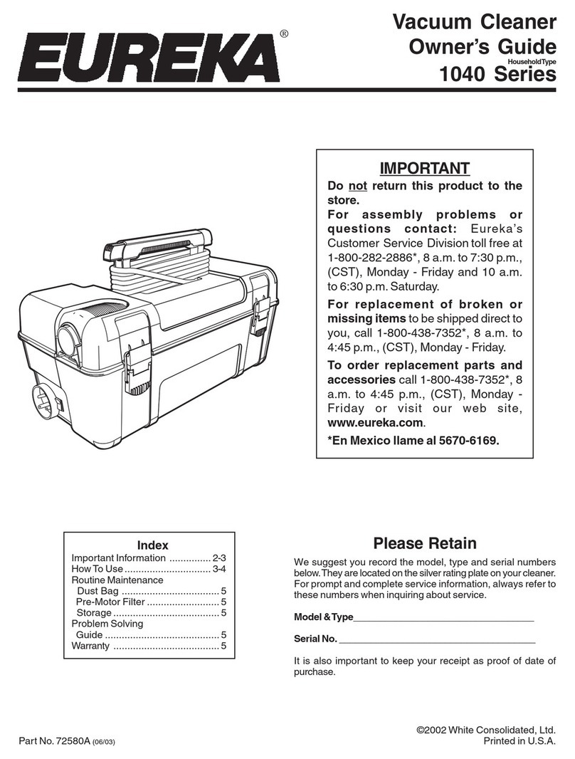 Eureka 1040 Series owner's guide