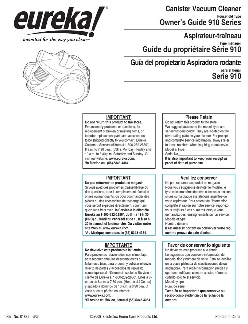 Eureka 910 Series owner's guide