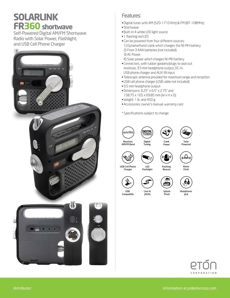Eton SOLARLINK FR360 Owner's manual Eton SOLARLINK FR360 Owner's manual