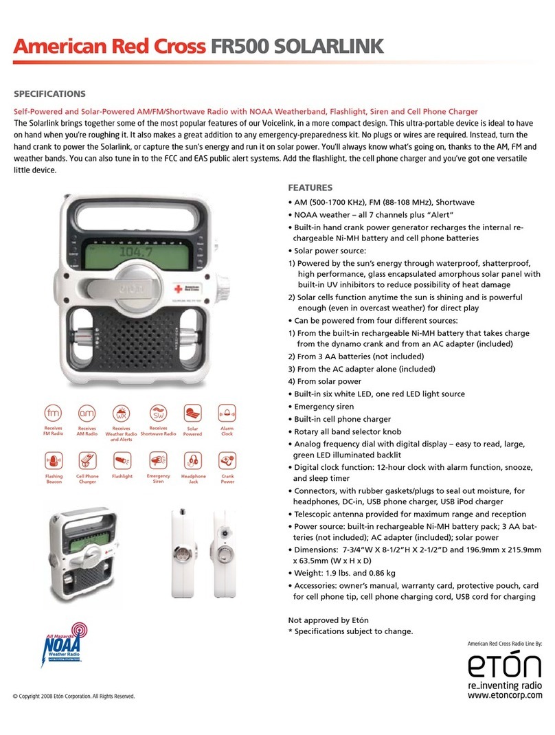 Eton SOLARLINK FR500 Specifications