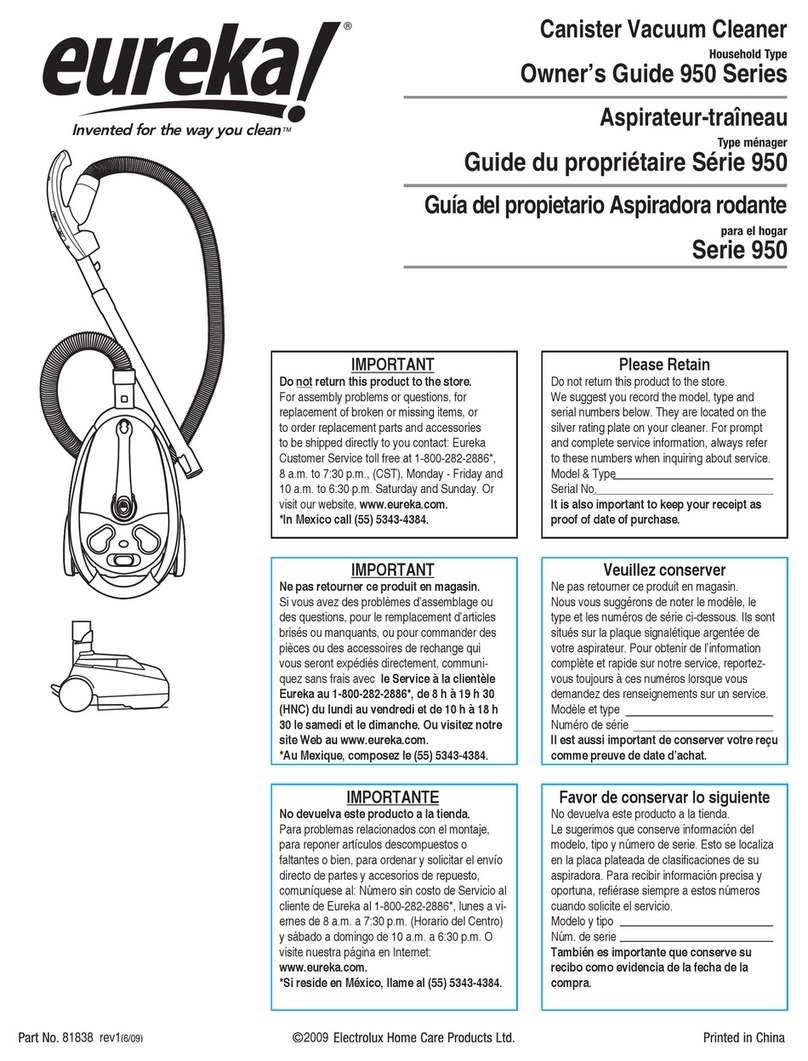 Eureka 950 Series owner's guide