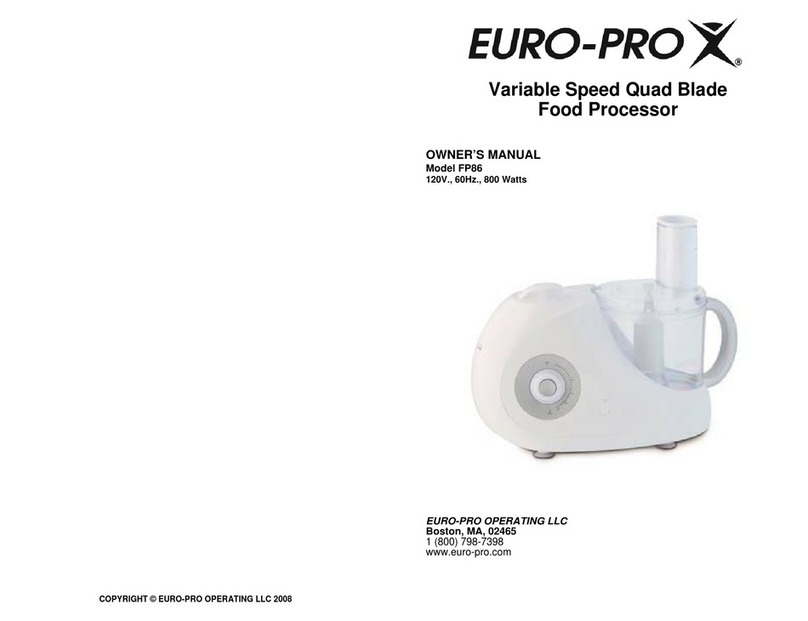 EUROPRO FP86 owner's manual