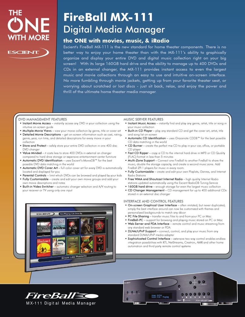 Escient FireBall MX-111 Specifications