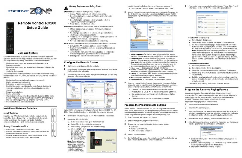 Escient Zone RC200 Setup guide