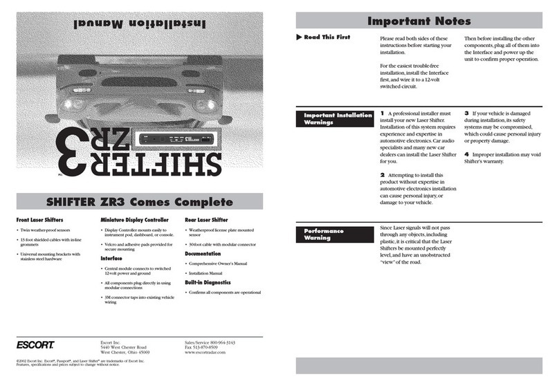 Escort Shifter ZR3 User manual
