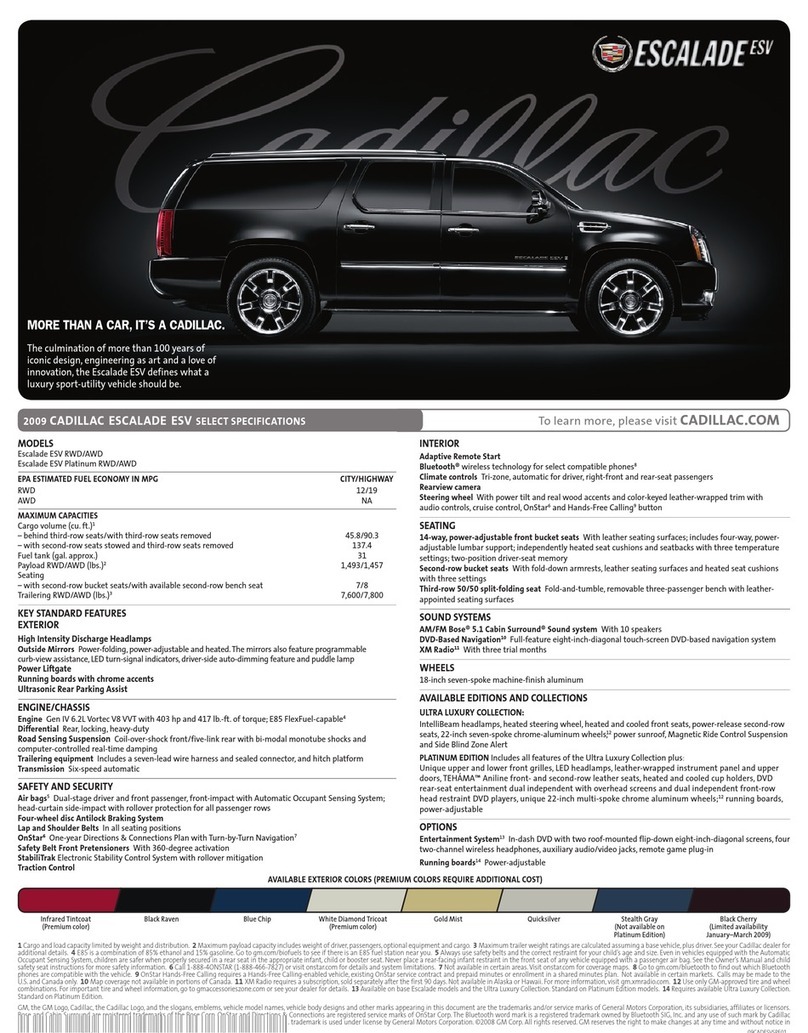 Cadillac Automobile User manual