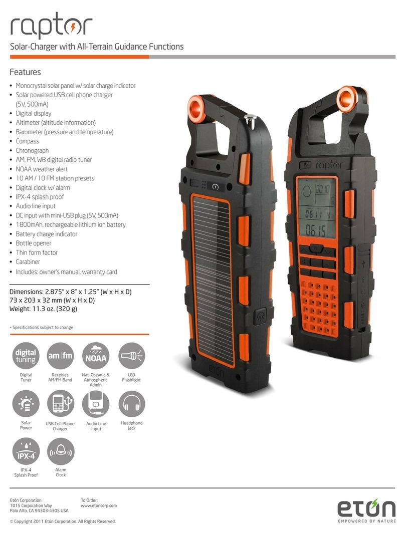 Eton RAPTOR Specifications Eton RAPTOR Specifications