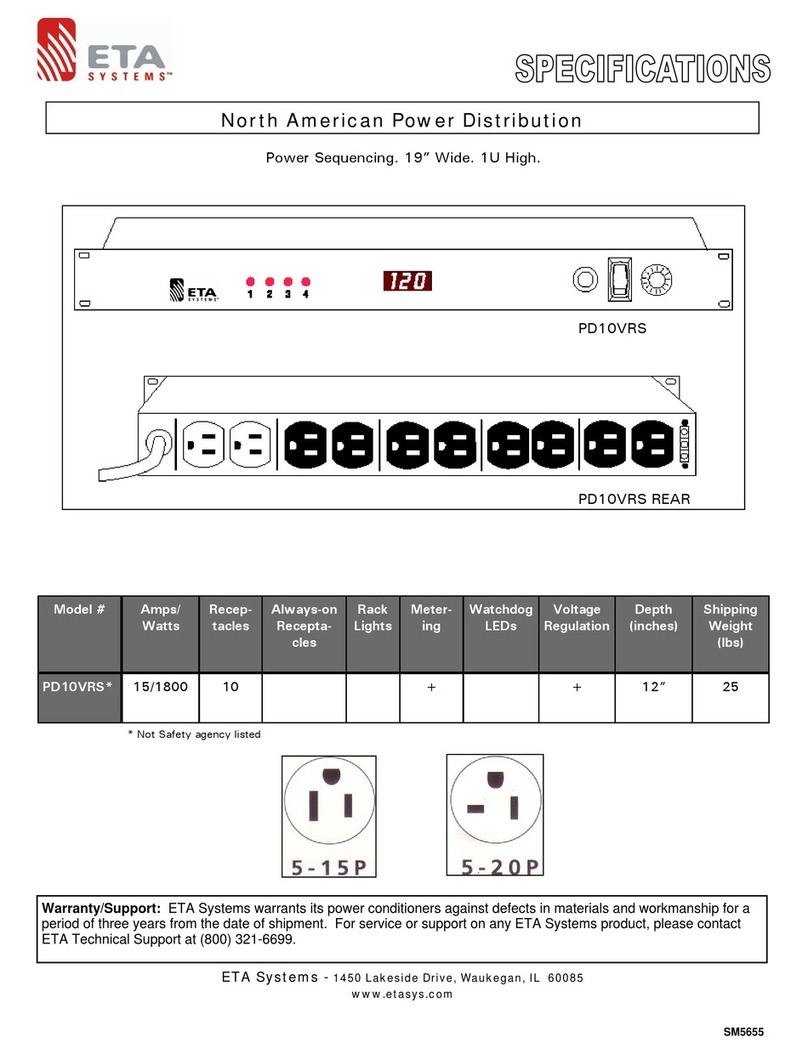 ETA Systems PD10VRS User manual