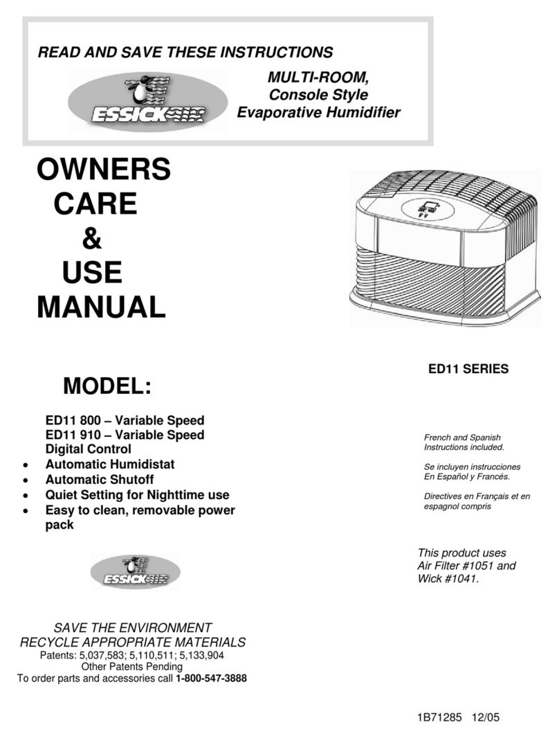 Essick ED11-910 Owner's care & use manual