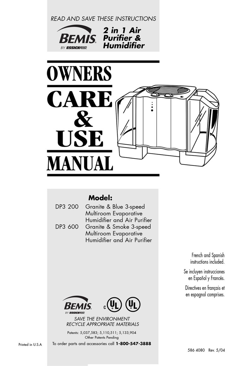Essick Bemis DP3 200 use and care manual