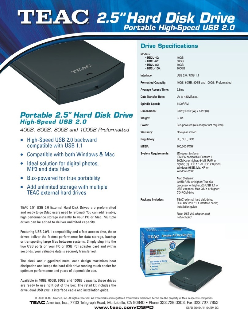 Teac HD2U-100 datasheet