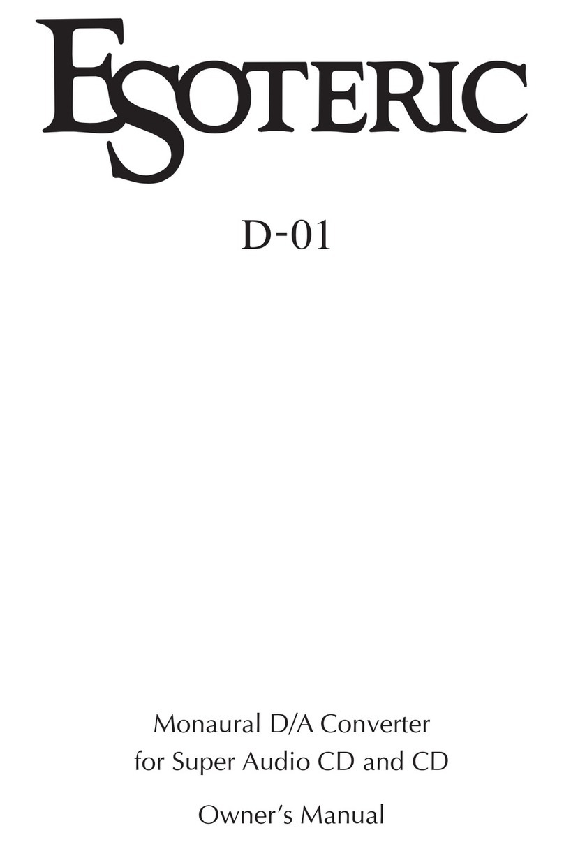 Teac Esoteric D-01 owner's manual