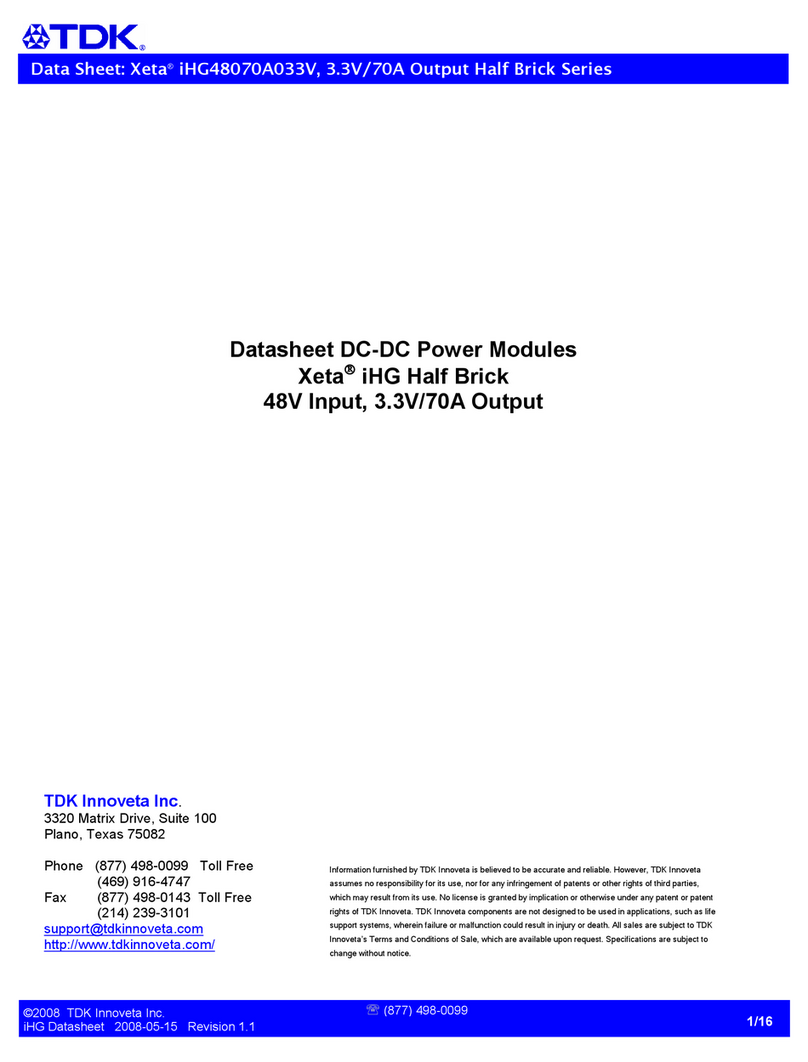 TDK Xeta Half Brick-iHG User manual TDK Xeta Half Brick-iHG User manual