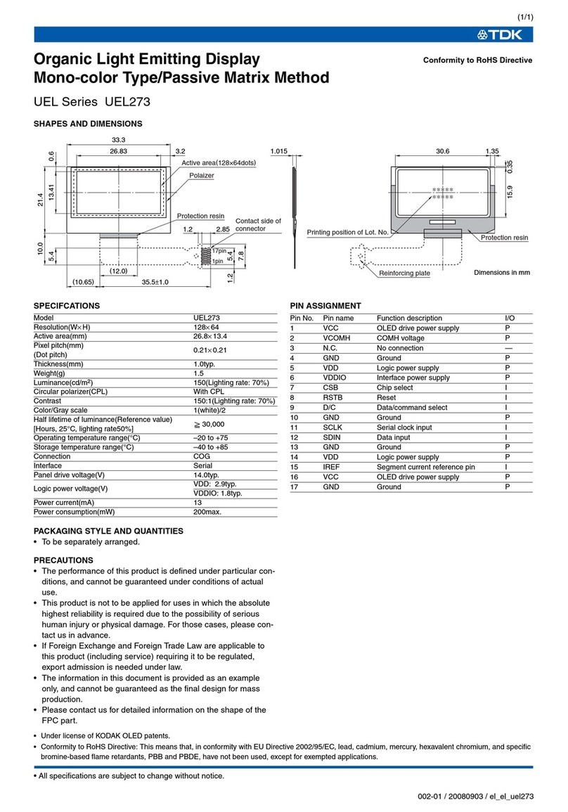 TDK UEL Series UEL273 User manual