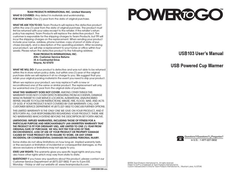 Team Products Power-To-Go USB103 user manual