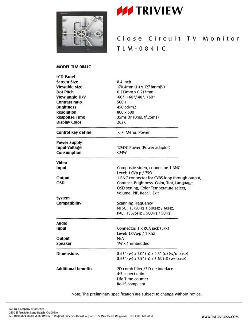TRIVIEW TLM-0841C Specification sheet