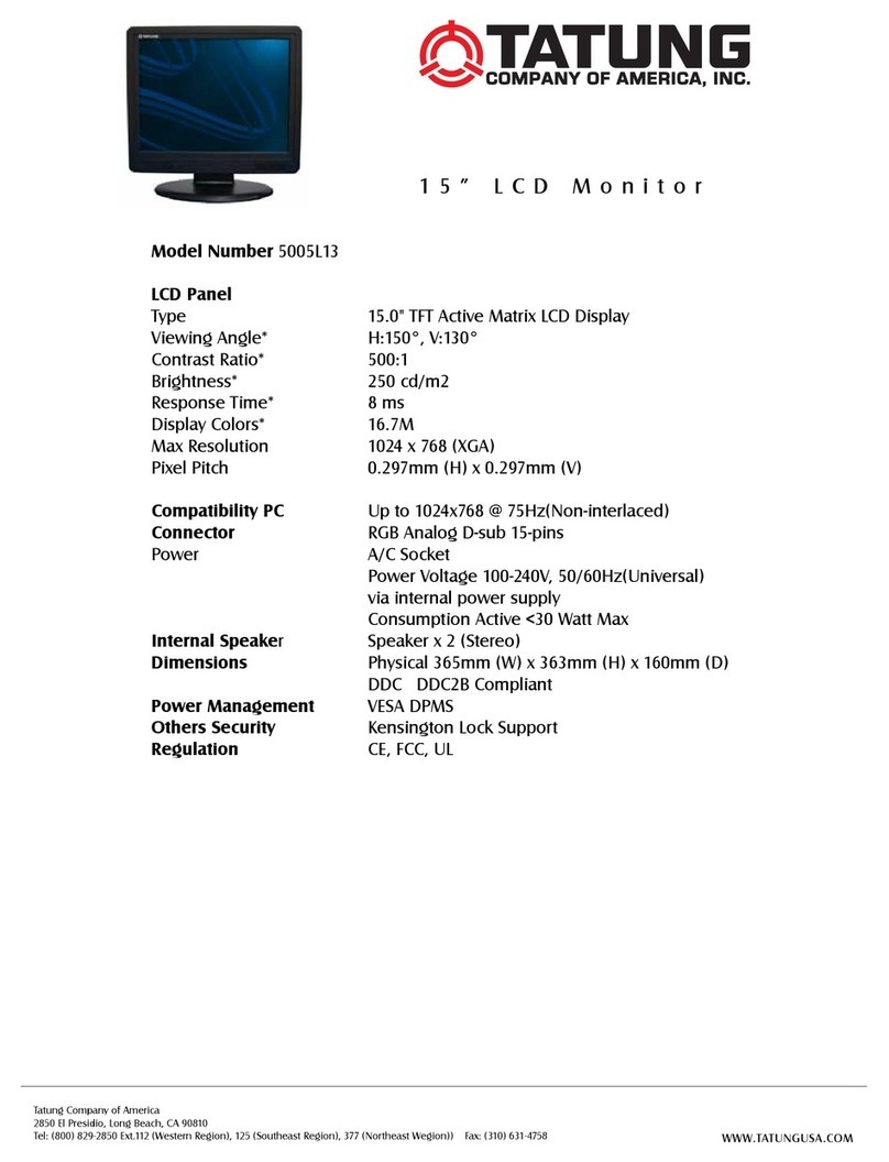 Tatung 5005L13 User manual Tatung 5005L13 User manual