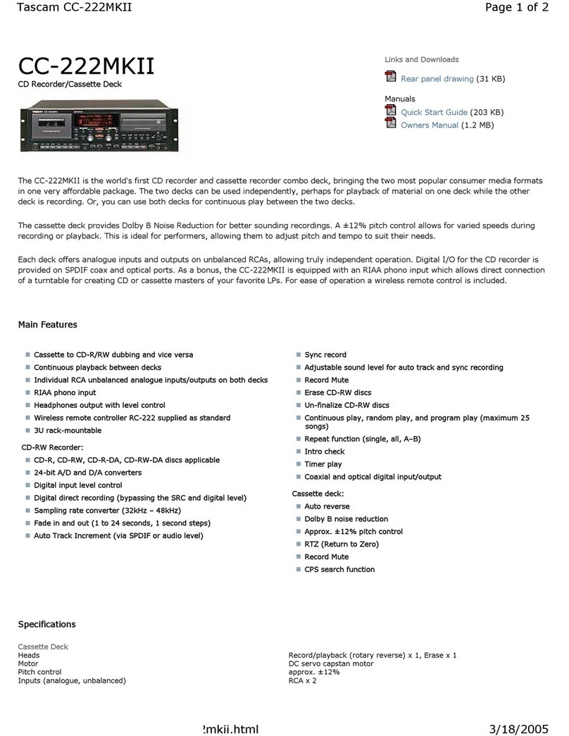 Tascam CC-222MKII User manual