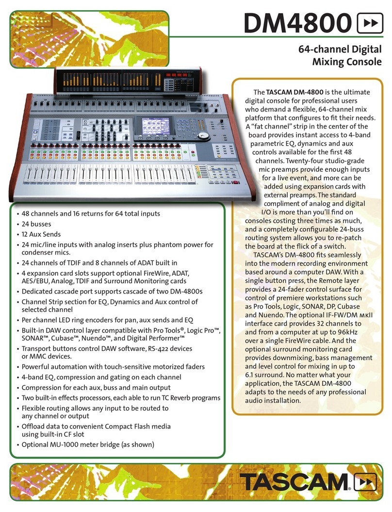 Tascam DM-4800 Specification sheet