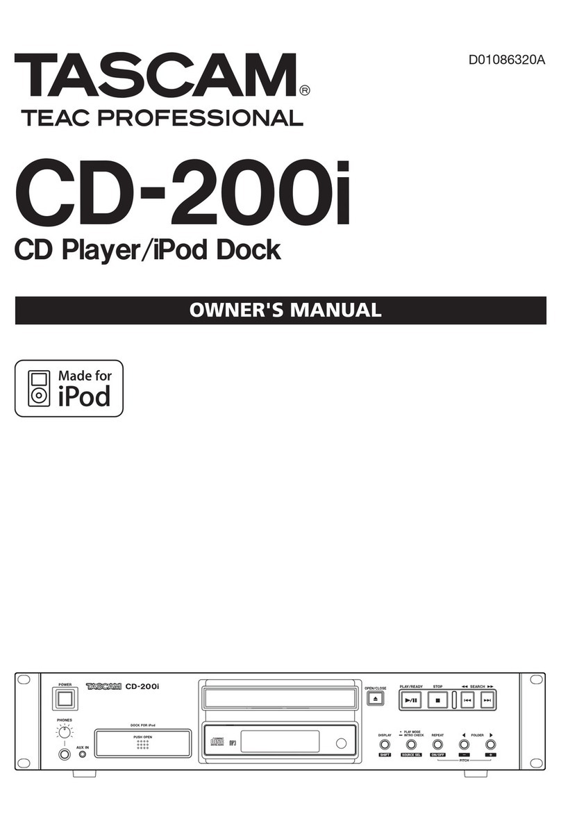 Tascam D01086320A owner's manual