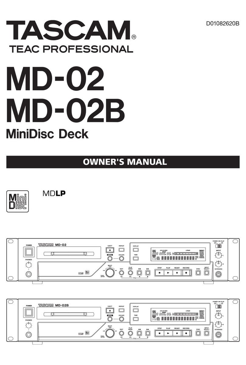 Tascam MD-02 owner's manual
