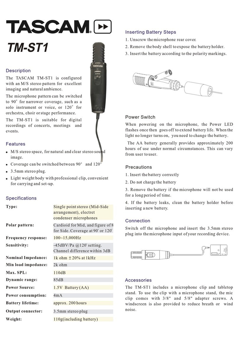 Tascam TM-ST1 user manual