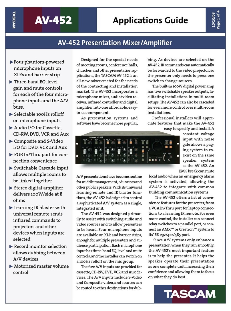 Tascam AV-452 User guide Tascam AV-452 User guide