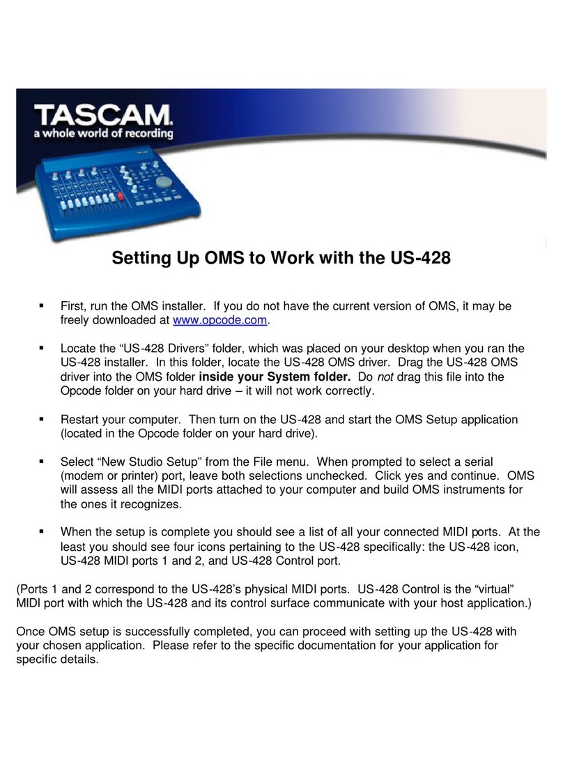 Tascam US-428 Setup guide