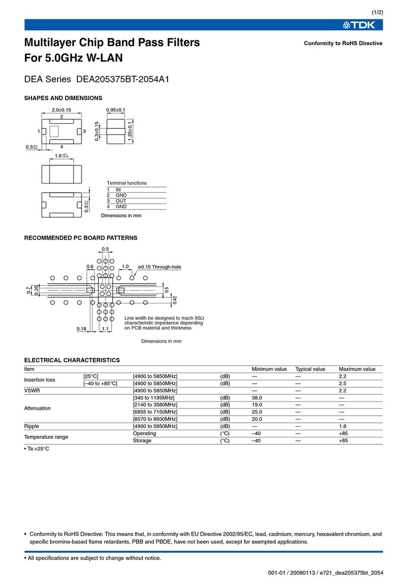 TDK DEA Series DEA205375BT-2054A1 User manual