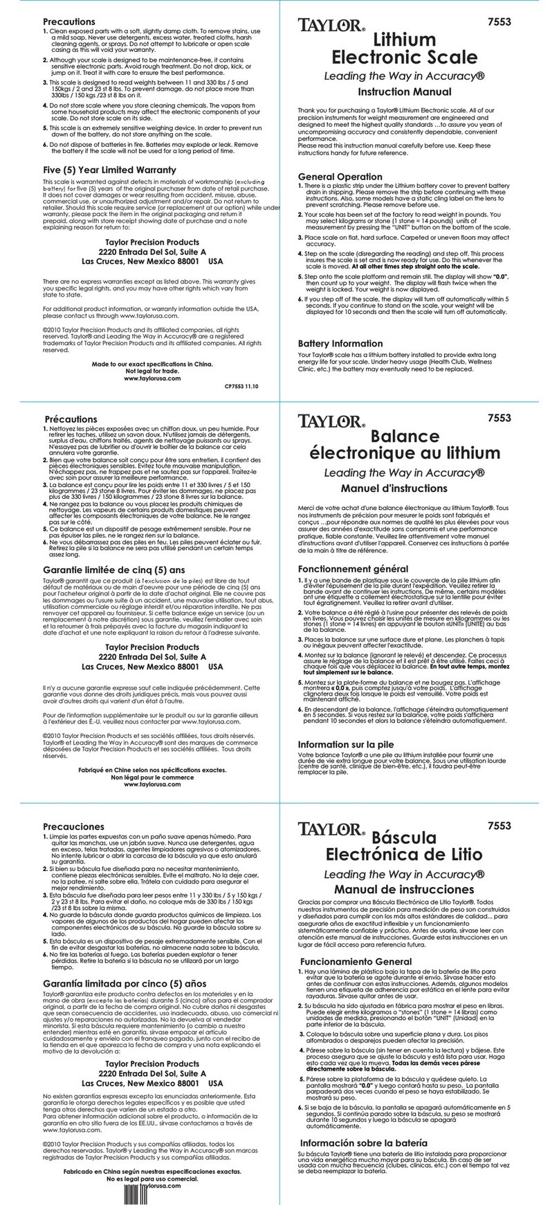 Taylor 7553 instruction manual